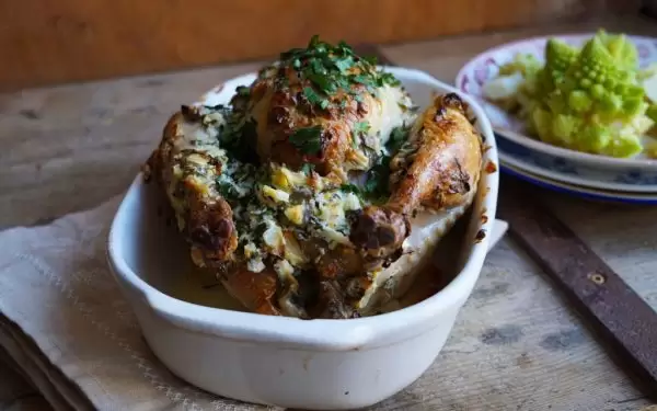 Gegrilde kip met Romanesco kool